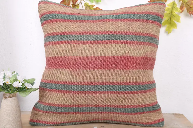 Kilim Pillow, Cushion Cover, Home Decor Pillow, Neutral Throw Pillow Sham, Gift Pillow, Car Cushion Case, Seat Pillow Sham, 20x20 Beige Pillow Sham - 2