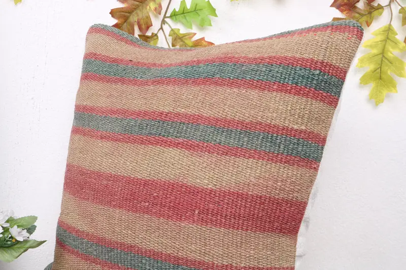 Kilim Pillow, Cushion Cover, Home Decor Pillow, Neutral Throw Pillow Sham, Gift Pillow, Car Cushion Case, Seat Pillow Sham, 20x20 Beige Pillow Sham - 5