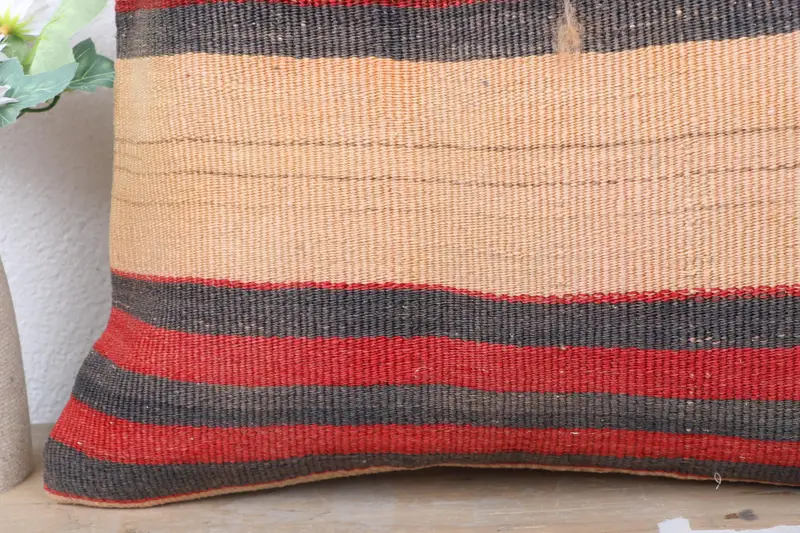 18x18 Gray Cushion Cover, Pillow Sham, Office Chair Pillow Sham, Ethnical Kilim Rug Pillow, Vintage Kilim Pillow, Pillow for Couch - 3