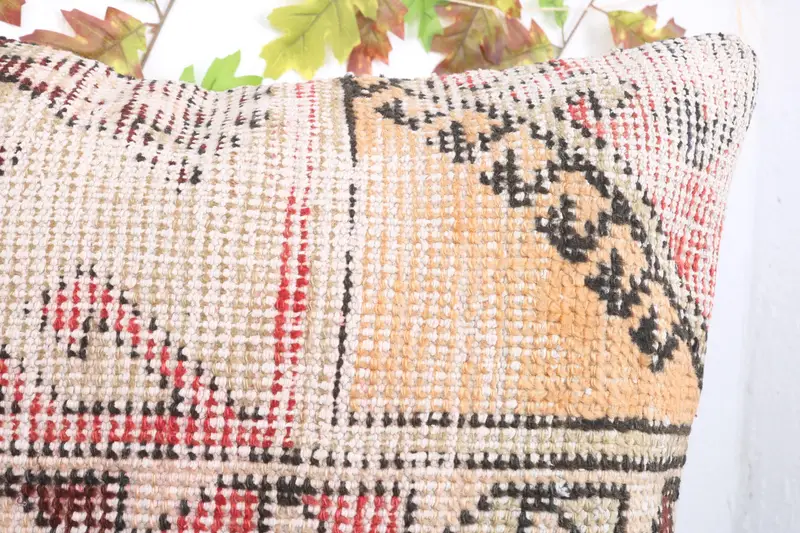 Rustic Pillow, Office Chair Pillow Cover, Turkish Pillow, Pillow Cover, Boho Pillow Sham Cover, 24x24 Red Cushion Cover, Pillow for Couch - 7
