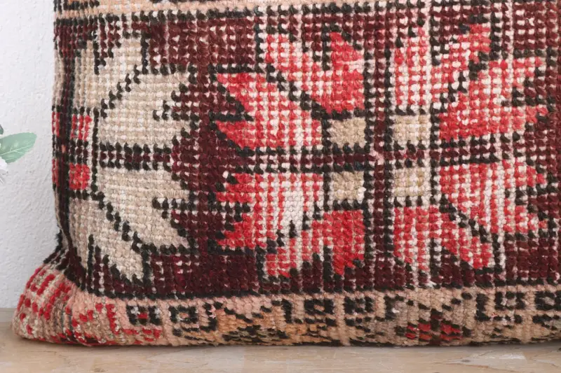 Rustic Pillow, Office Chair Pillow Cover, Turkish Pillow, Pillow Cover, Boho Pillow Sham Cover, 24x24 Red Cushion Cover, Pillow for Couch - 4