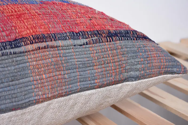 Rustic Cushion, Pillow for Sofa, Kilim Pillow, Vintage Kilim Throw Pillow, 20x28 Blue Pillow Sham, Handmade Rug Seat Cushion Case, Cushion - 7