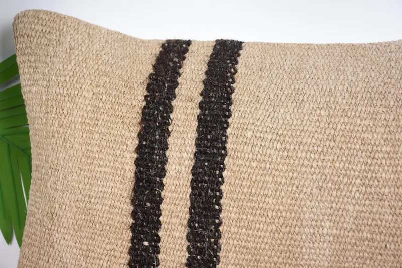 Antique Pillows, Art Deco Cushion Cover, 12x20 Beige Cushion Case, Pillow Cover, Gift Pillow, Farmhouse Cushion Cover, Handmade Kilim Cushion - 2
