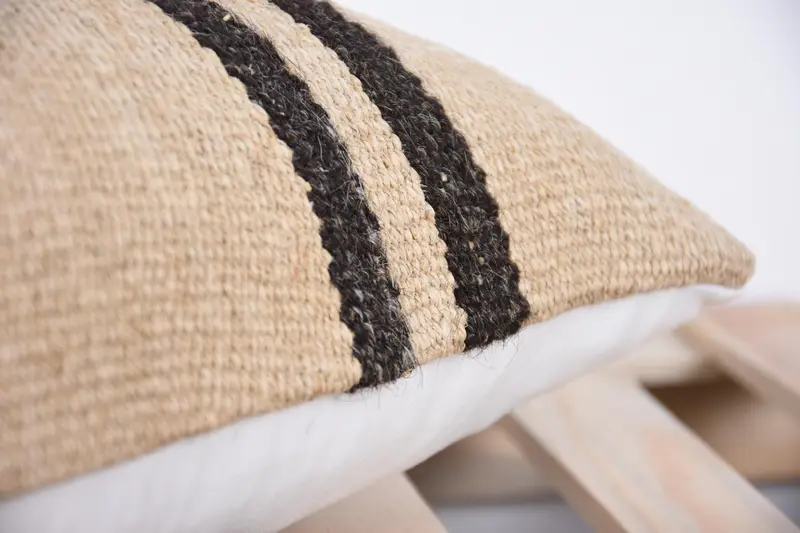 Antique Pillows, Art Deco Cushion Cover, 12x20 Beige Cushion Case, Pillow Cover, Gift Pillow, Farmhouse Cushion Cover, Handmade Kilim Cushion - 7