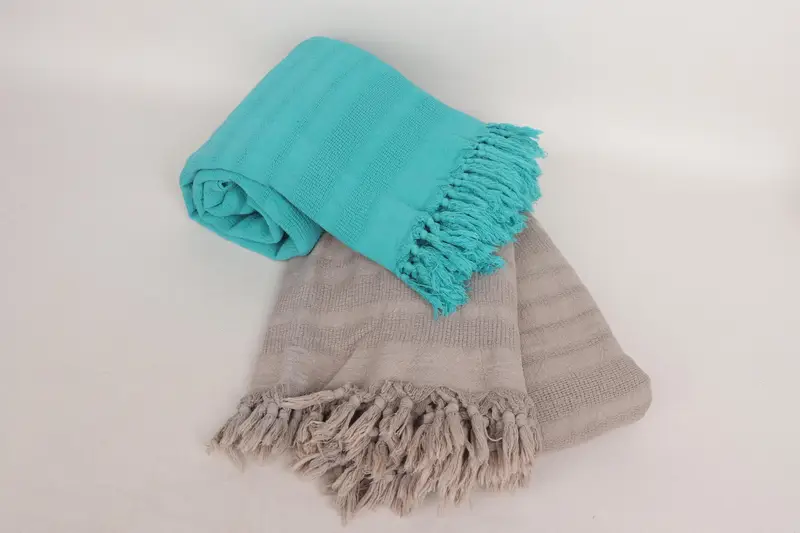 Bedspread, Boho Throw Blankets, Spooky Bachelorette Party, Monogram Blanket, Best Friend Christmas Gift, 96x68 Cotton Stonewashed Striped Towel - 5