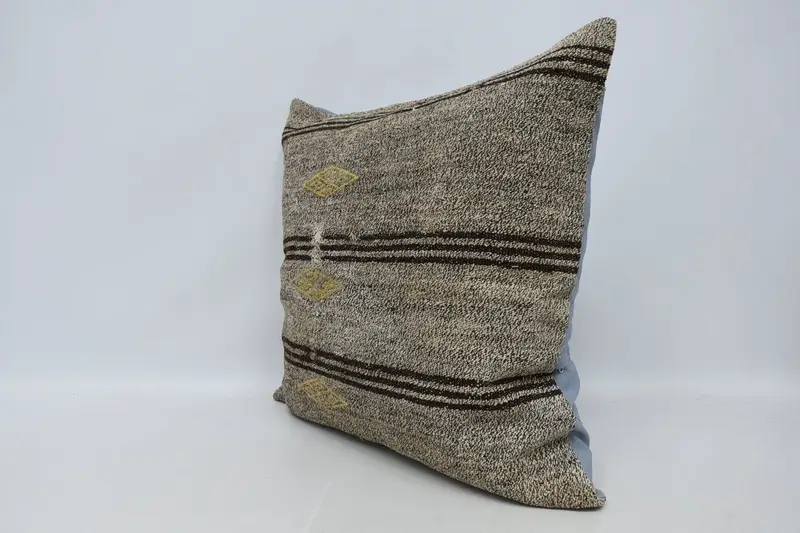 28x28 Brown Pillow Cover, Farmhouse Cushion Case, Pillow Sham, Retro Cushion Case, Pillow for Couch, Vintage Kilim Throw Pillow, Home Decor Pillow - 4