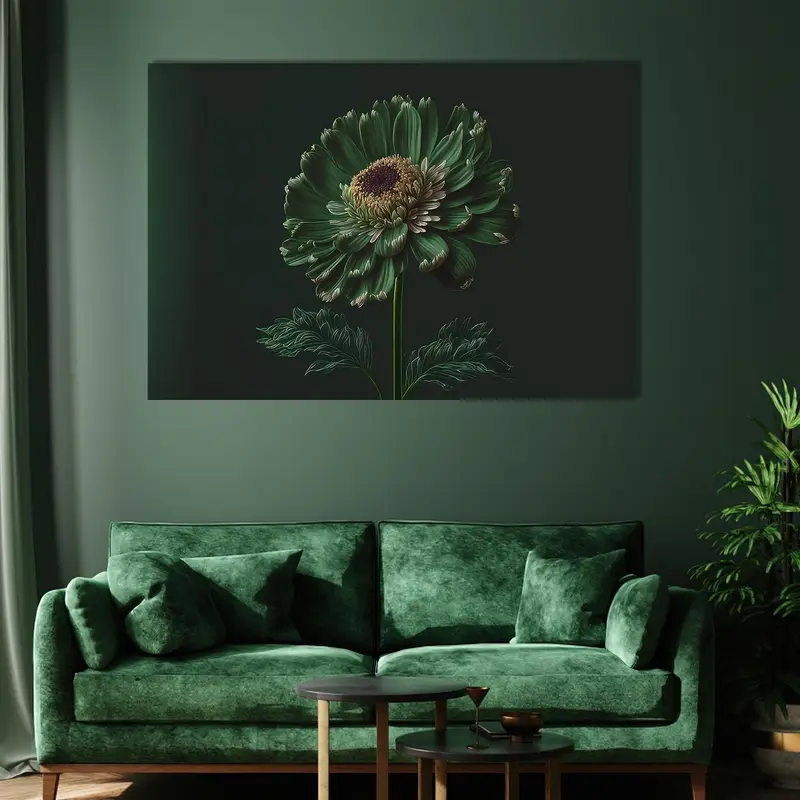 Elegant bedrucktes Glas: Modernes Blumendesign für luxuriöses Wohnen