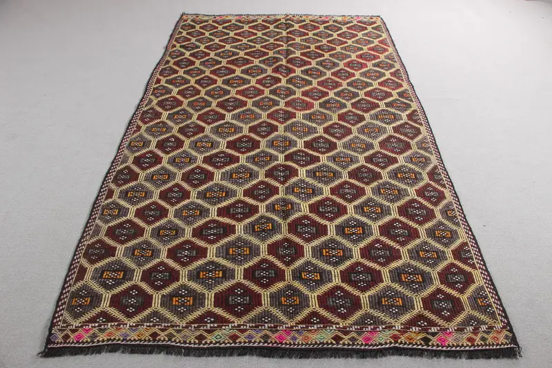 Purple & Yellow Persian Rug, 5x9 ft Elegant Decor