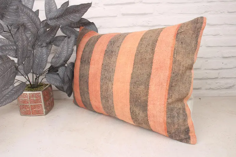 Pillow for Sofa, Interior Designer Pillow, Boho Pillow, Floor Cushion Cover, Cushion Case, 16x24 Brown Cushion, Christmas Pillow Case - 4