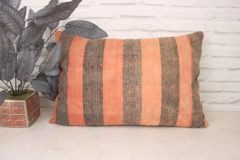 Pillow for Sofa, Interior Designer Pillow, Boho Pillow, Floor Cushion Cover, Cushion Case, 16x24 Brown Cushion, Christmas Pillow Case - 1