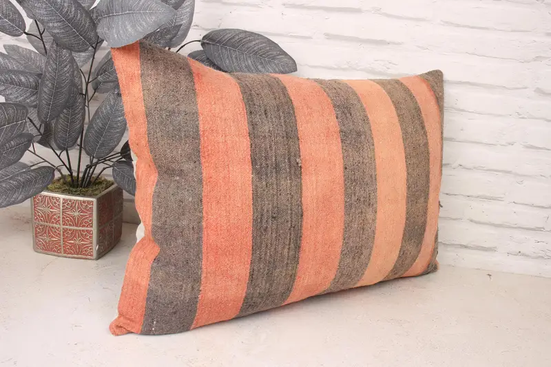 Pillow for Sofa, Interior Designer Pillow, Boho Pillow, Floor Cushion Cover, Cushion Case, 16x24 Brown Cushion, Christmas Pillow Case - 3
