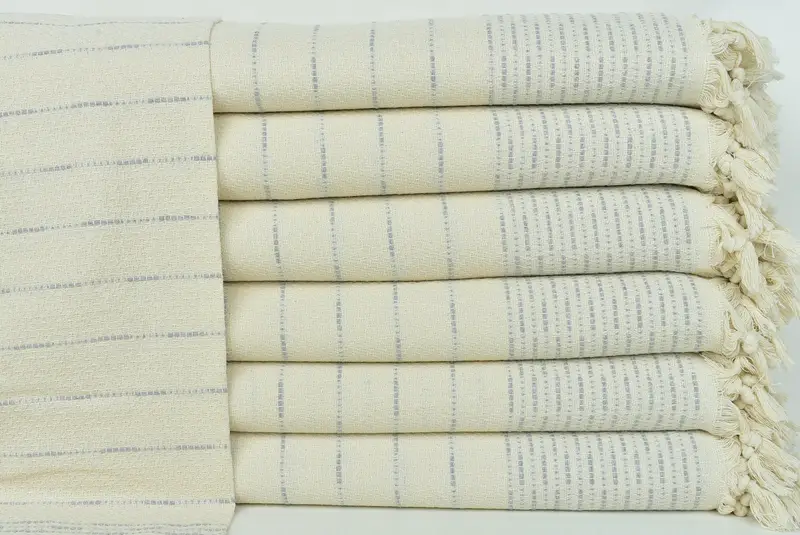 98x92 Cotton Striped Design Towel, Woven Throw Blanket, Bridesmaid Gifts, Gifts For Him, Family Gift Basket, Housewarming Gift, Decorative Bedspread - 1