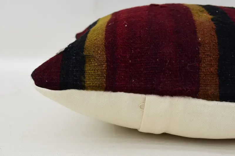 Nomadic Pillow Sham, 14x14 Red Pillow Cover, Bohemian Cushion Pillow Cover, Pillow for Couch, Vintage Pillow, Turkish Kilim Pillow, Pillow - 5