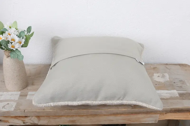 Pillow Sham, Outdoor Pillow Sham, Kilim Pillow Cover, Pillow for Couch, Ethnical Kilim Rug Pillow, Designer Throw Cushion, 14x14 White Pillow Case - 7