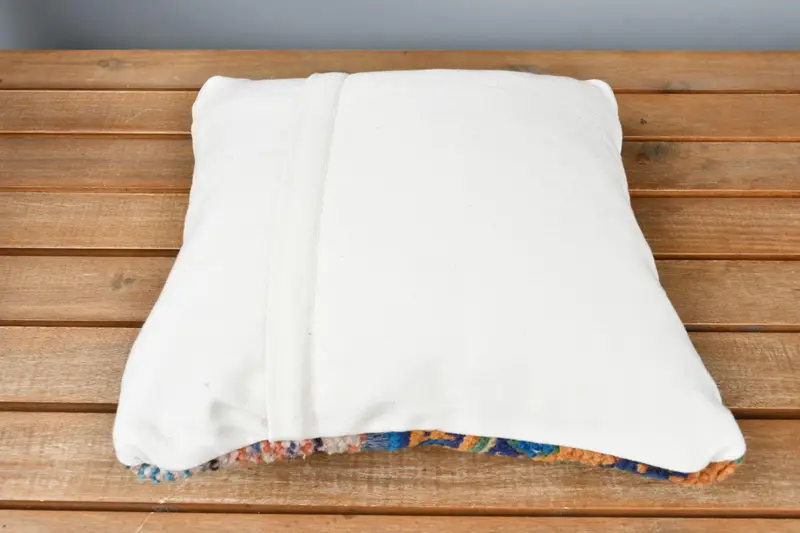 Kilim Pillow, Pillow, 12x12 Blue Cushion Case, Kilim Pillow Cover, Art Deco Pillow Cover, Car Pillow Cover, Vintage Kilim Throw Pillow - 5