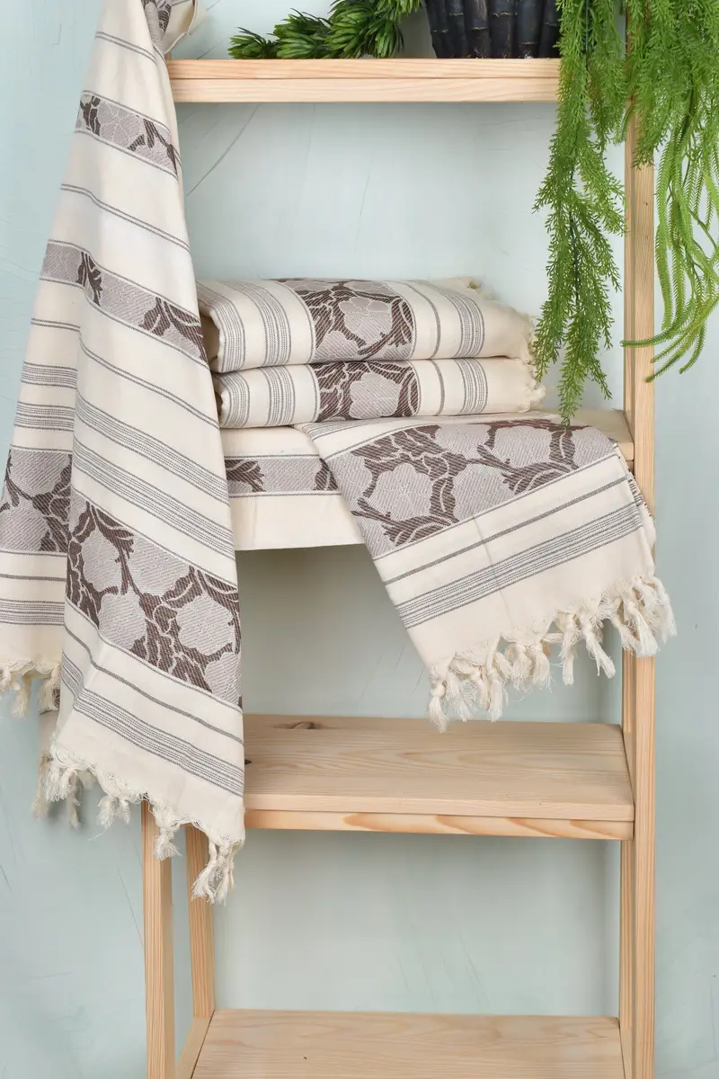 Bridal Shower Gift, Birthday Gift, Peshtemal Towel, Turkish bath towel for spa, Scarf Towel, 70x40 Linen Daisy Patterned Towel, Custom Wedding Gifts - 6