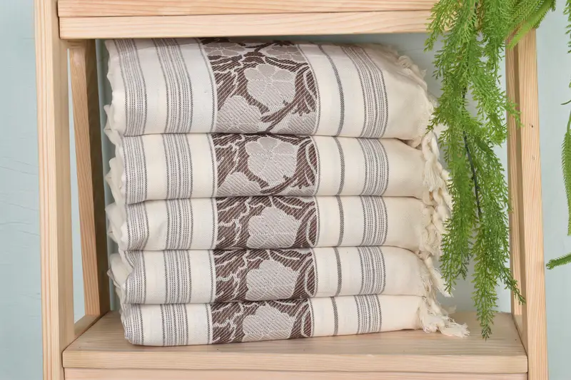 Bridal Shower Gift, Birthday Gift, Peshtemal Towel, Turkish bath towel for spa, Scarf Towel, 70x40 Linen Daisy Patterned Towel, Custom Wedding Gifts - 2