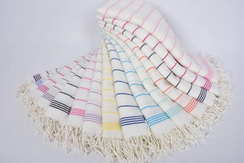 Toalla a rayas de algodón de 70x40, toalla Hammam, regalo de soltero, toalla de bordado, toalla turca EE. UU., Favores de despedida de soltera de Miami, toalla turca grande - 4