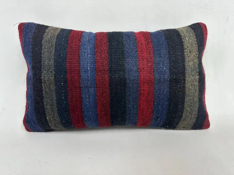 Cushion Cover, Boho Pillow, Interior Designer Pillow, Handmade Kilim Cushion, 12x20 Purple Pillow Cover, Tapestry Cushion Cover - 1