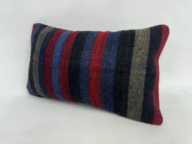 Cushion Cover, Boho Pillow, Interior Designer Pillow, Handmade Kilim Cushion, 12x20 Purple Pillow Cover, Tapestry Cushion Cover - 4