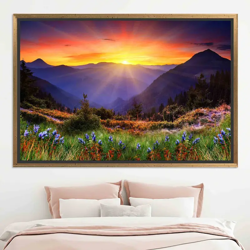 Elegante Leinwand mit Blick auf den Sonnenaufgang: Naturlandschafts-Kunstdruck