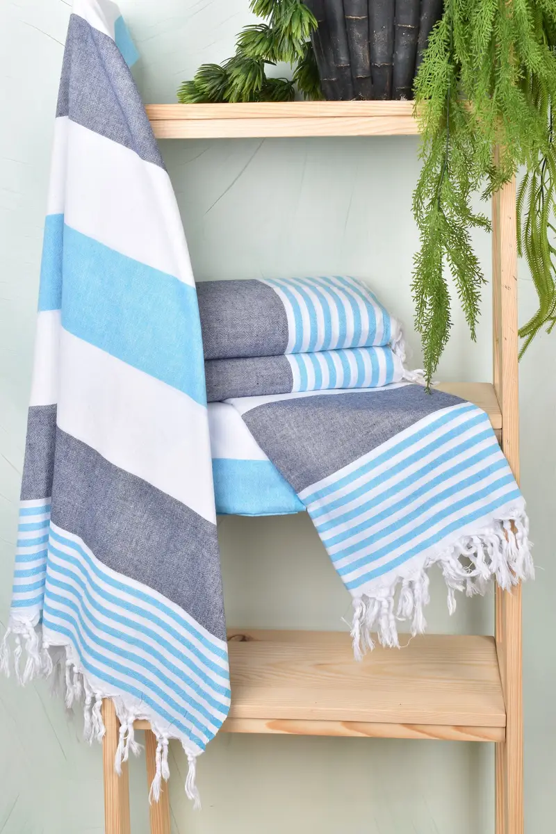 Gift For Him, 68x32 Cotton Striped Towel, Home Decor Gifts, Eco-friendly Turkish towel for home and travel, Gift For Best Friend, Absorbent towel - 6