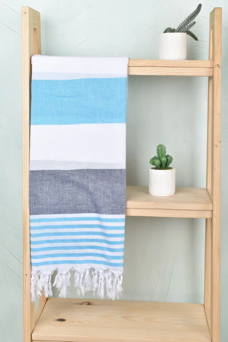 Gift For Him, 68x32 Cotton Striped Towel, Home Decor Gifts, Eco-friendly Turkish towel for home and travel, Gift For Best Friend, Absorbent towel - 8