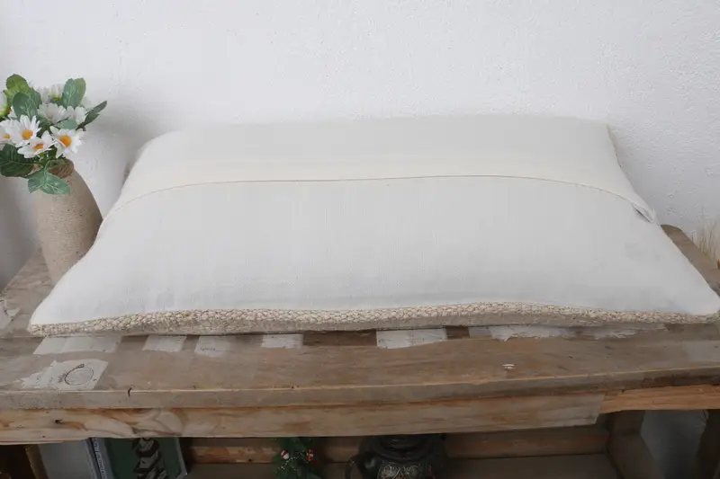 Pillow for Couch, Vintage Kilim Throw Pillow, Crochet Pattern Pillow Cover, Boho Pillow, 12x24 Beige Cushion Cover, Pillow, Lounge Throw Cushion - 7