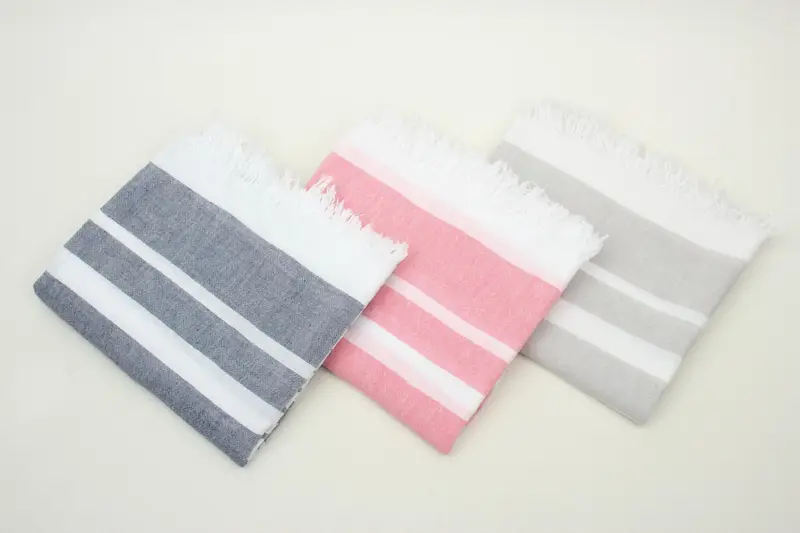 Personalized Turkish Beach Towel, Organic Cotton, Navy Stripe, 67x40 Inches