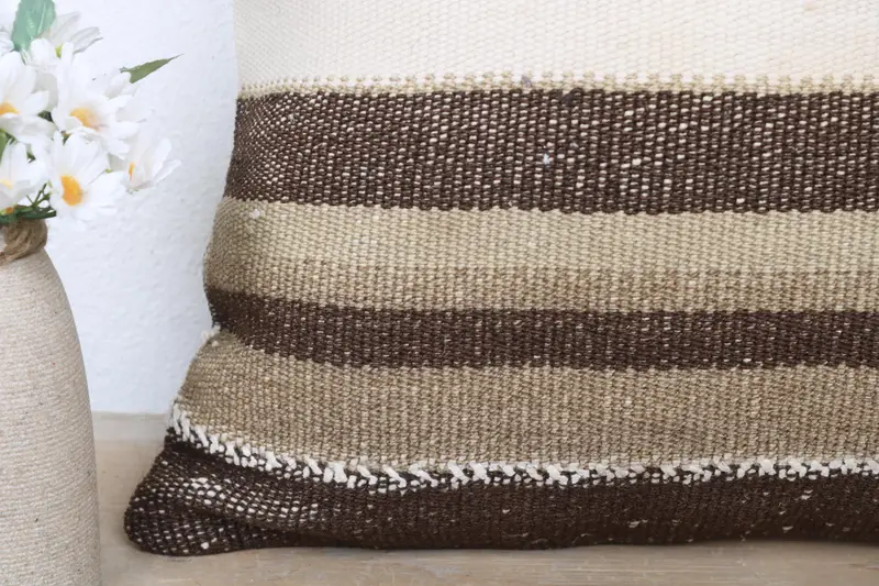 Boho Pillow Sham Cover, Toss Pillow Cover, Pillow Cover, Pillow for Couch, Antique Pillows, Pattern Throw Cushion, 18x18 Beige Pillow - 3