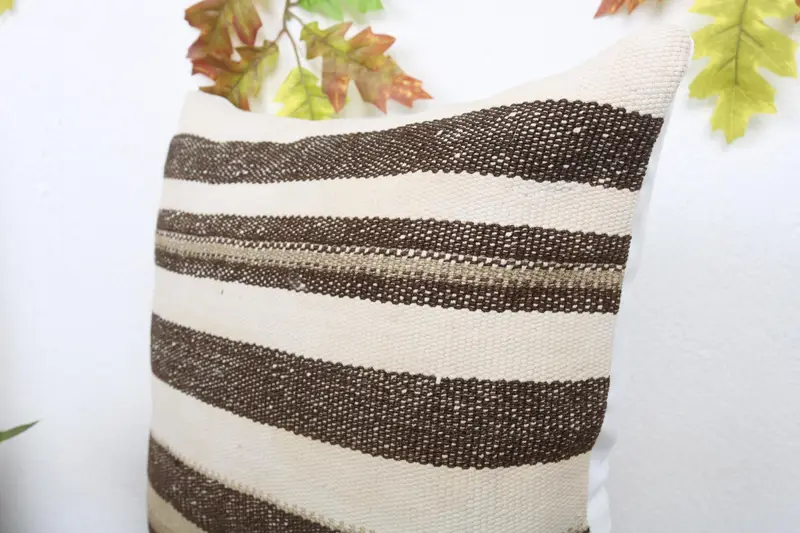 Boho Pillow Sham Cover, Toss Pillow Cover, Pillow Cover, Pillow for Couch, Antique Pillows, Pattern Throw Cushion, 18x18 Beige Pillow - 5