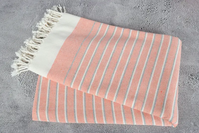 Sand-Resistant Peshtemal, 68x40 Cotton Striped Terry Towel, Home Gift, Monogrammed Beach Towel, Turkish hand towel, Family Gift Basket, Beach towel - 6