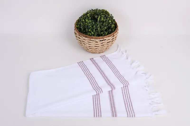 Düğün Hediyesi, Küçük Banyo Havlusu, Kişiselleştirilmiş Ev Hediyesi Düğün, Hoş Geldiniz Düğün Hediyesi, Monogram Mutfak Havlu, 40x18 Pamuklu Çizgili Terry Havlu - 4