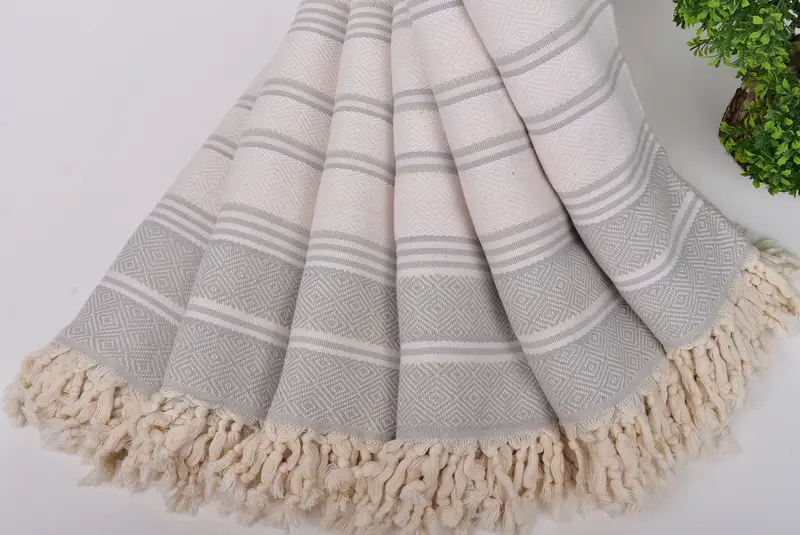 Turkish beach towel, Wedding Gift For Bride, Bridesmaid Gift Towel, Peshtemal Towel, Luxury Turkish Bath Towel, 70x40 Cotton Diamond Towel - 4