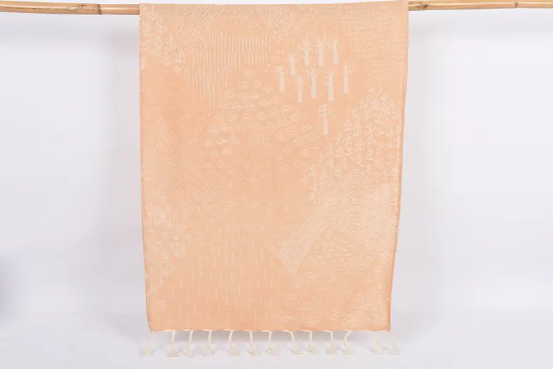 Birthday Gift Dish Towel Mustard Mountain Design, 36x18 Inches