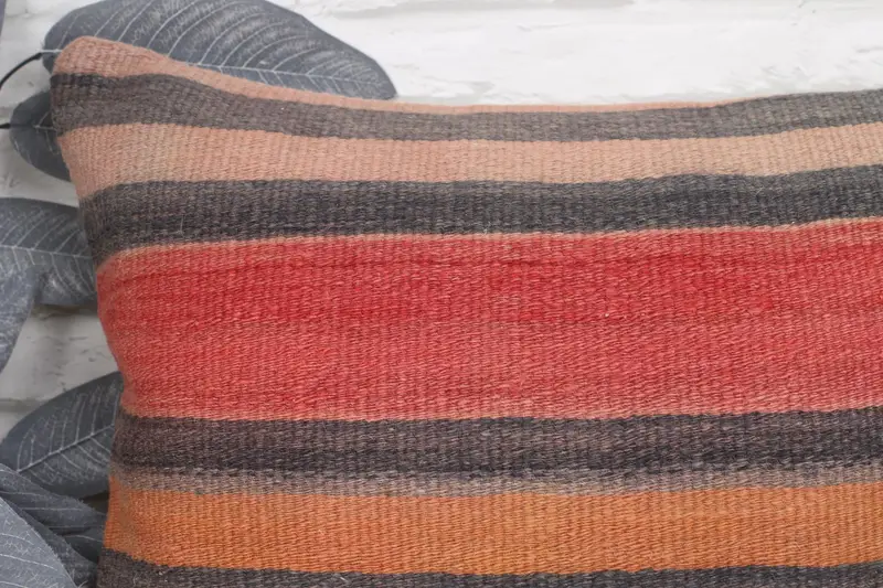 Sofa Pillow Case, Cushion Cover, 16x24 Red Pillow Sham, Turkish Kilim Pillow, Pillow for Couch, Boho Pillow Sham Cover, Rustic Pillow Case - 2