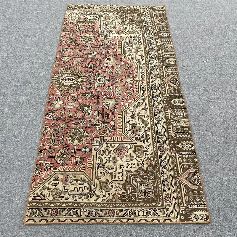 Roter und grüner Teppich, 90 x 180 cm, elegantes Randdesign