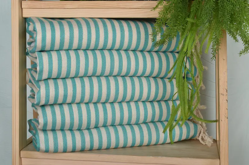 Towel With Name, Monogrammed Hand Towel, Hand Size Towels, Bridal Shower Gift, Wedding Gift, 40x18 Cotton Striped Towel, Personalized Gift - 1