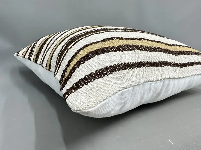 24x24 White Cushion, Interior Designer Pillow, Pet Cushion Case, Kilim Rug Pillow Sham, Boho Pillow Sham Cover, Turkish Kilim Pillow, Pillow Cover - 6