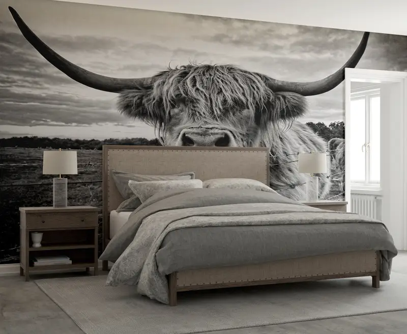 Scottish Highland Viehfoto, Highland Cow -Wandbild, Bullenwandkunst, schottisches Highland -Rinder -Wandplakat, Wild Bull Wall Painting, - 7
