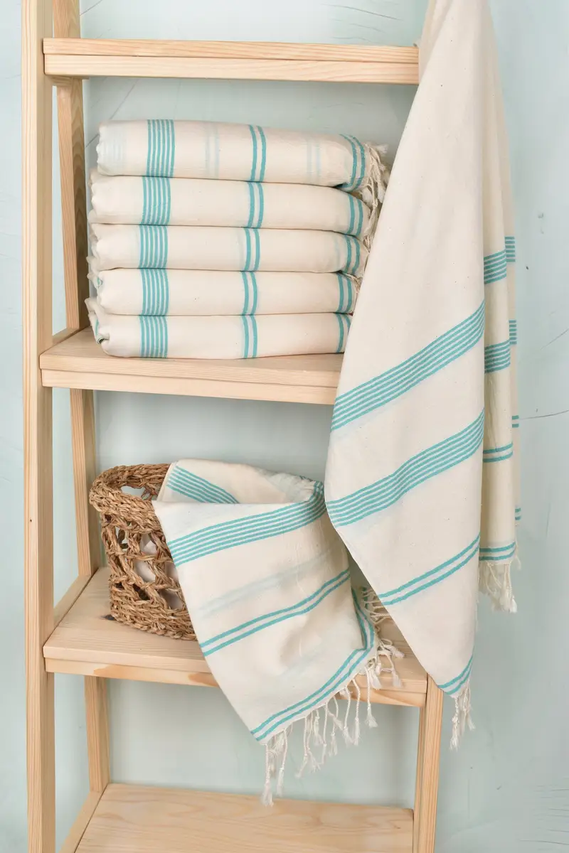 Wedding Towel, 80x36 Cotton Striped Towel, Fouta towel, Turkish towel, Wedding For Favor, Bachelorette Gifts, Personalized Turkish Beach Towel - 3
