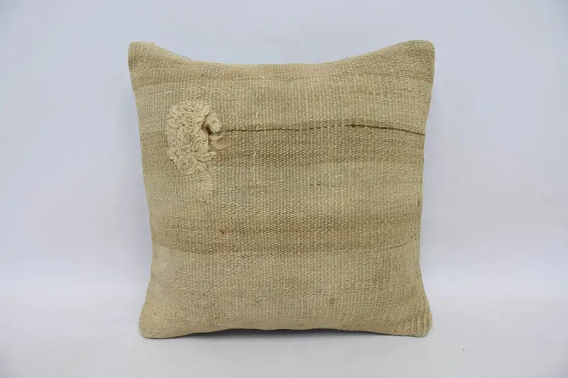 彼女へのギフト用クッションカバー、14x14インチのモロッコベージュ枕。 - 1