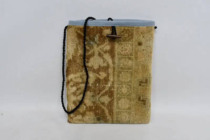 Ayarlanabilir Askılı Art Deco Kilim Çanta, Vintage Motifli Çapraz Çanta