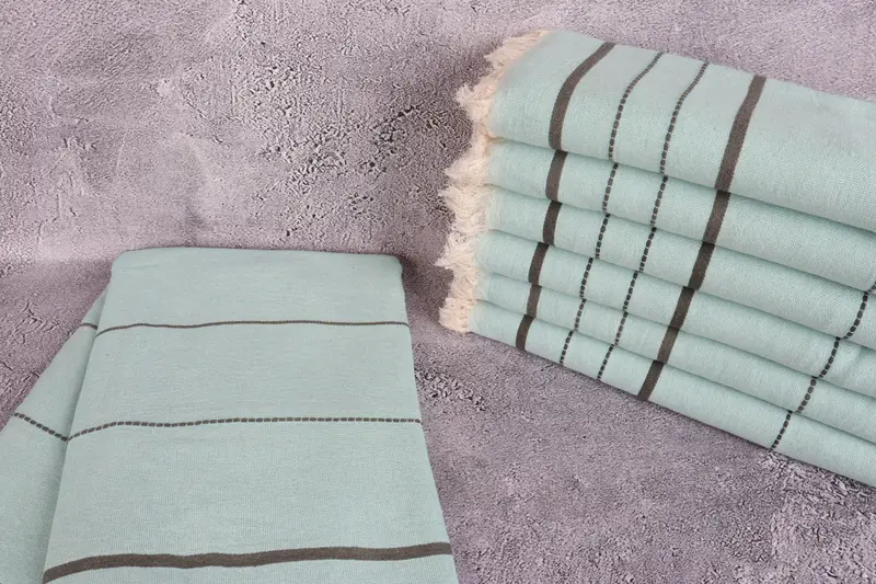 Beach Theme Wedding Gift, Thin towel, House Warming Gift, 70x40 Cotton Striped Towel, Bachelorette Gifts, Cotton towel, Wedding Hand Made Gift - 2