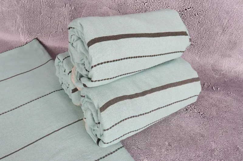 Beach Theme Wedding Gift, Thin towel, House Warming Gift, 70x40 Cotton Striped Towel, Bachelorette Gifts, Cotton towel, Wedding Hand Made Gift - 7