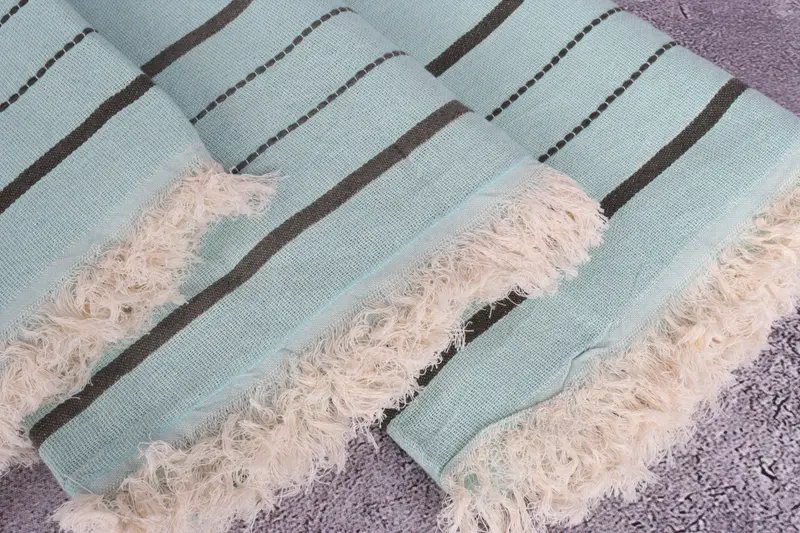 Beach Theme Wedding Gift, Thin towel, House Warming Gift, 70x40 Cotton Striped Towel, Bachelorette Gifts, Cotton towel, Wedding Hand Made Gift - 5