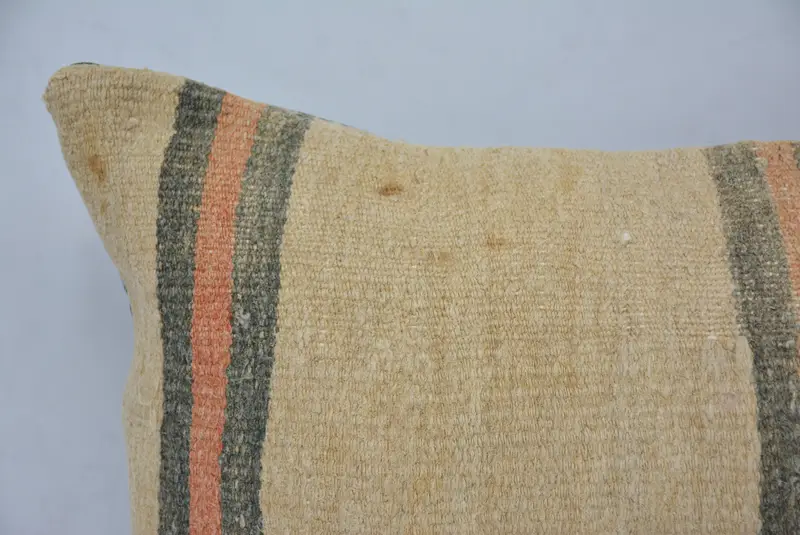 16x24 Beige Cushion Case, Kilim Pillow, Pillow Case, Vintage Pillow, Neutral Cushion, Sustainable Pillow Case, Turkish Kilim Pillow - 2