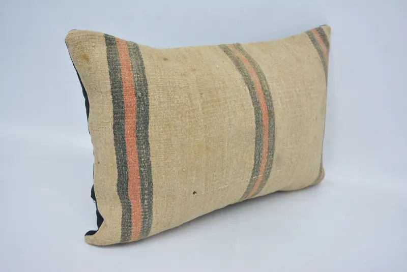 16x24 Beige Cushion Case, Kilim Pillow, Pillow Case, Vintage Pillow, Neutral Cushion, Sustainable Pillow Case, Turkish Kilim Pillow - 3