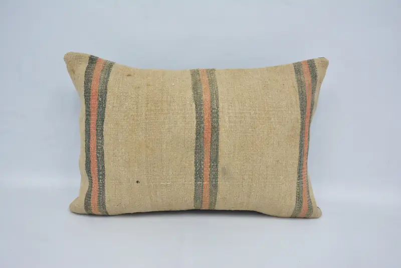 16x24 Beige Cushion Case, Kilim Pillow, Pillow Case, Vintage Pillow, Neutral Cushion, Sustainable Pillow Case, Turkish Kilim Pillow - 1
