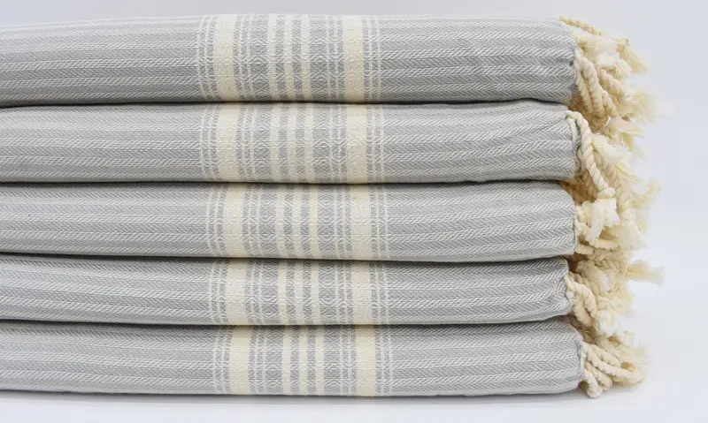Beach Towel Gift, Summer Gift, Organic Beach Towel, Bridal Party Gifts, Monogram Beach Towel, 68x38 Linen Striped Towel, Embroidered Beach Towel - 1